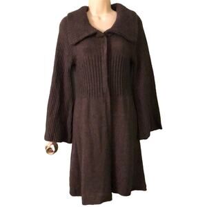 Peppe Peluso Brown lightweight Sweater Coat Woman Size Medium Missing Belt